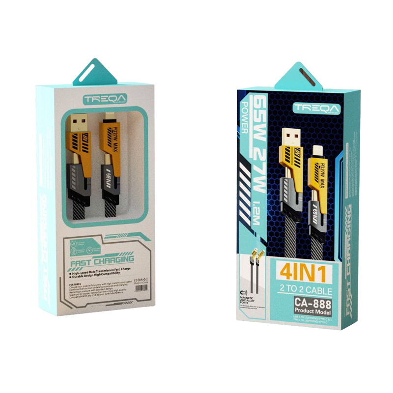 Treqa Καλώδιο φόρτισης 4σε1 1.2m 65W 27W CA-888 - Fast Charging Cable