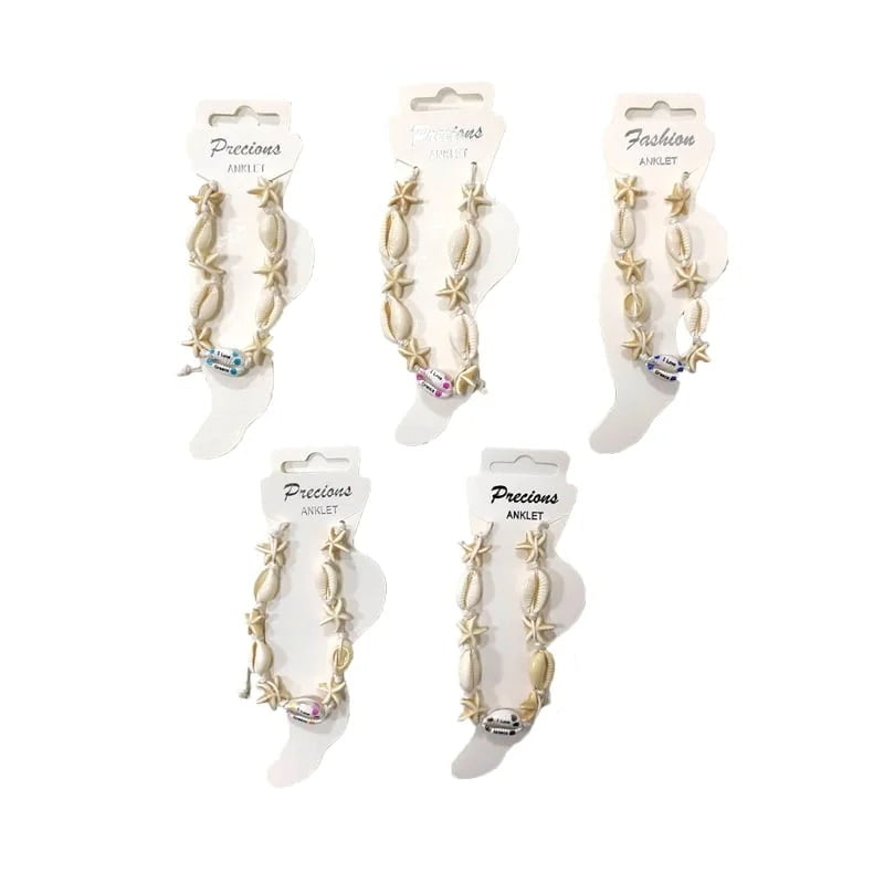 Βραχιόλι ποδιού με κοχύλια 12τεμ – Shell anklet