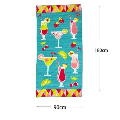 Πετσέτα θαλάσσης με κοκτέιλ 180x90cm - Beach towel