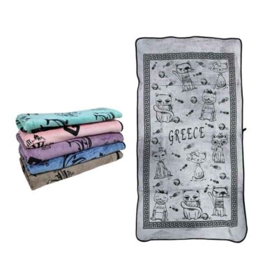 Πετσέτα θαλάσσης Greece Με Γάτες 140x70cm - Beach towel