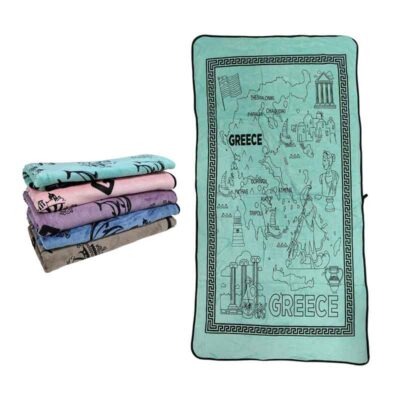 Πετσέτα θαλάσσης Greece Με Χάρτη Της Ελλάδας 140x70cm - Beach towel