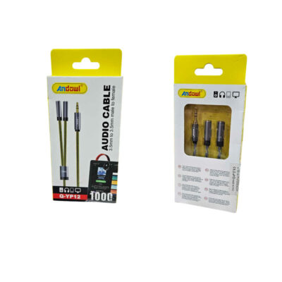 Andowl Καλώδιο Audio 3.5mm 3.5mm Αρσενικό Διπλό Θηλυκό Q-YP12 - Audio Cable