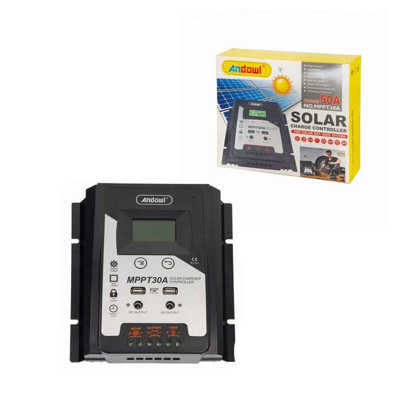 075880-2 Andowl Ρυθμιστής φόρτισης φωτοβολταϊκών 50Amber MPPT 30A - Solar Charge Controller