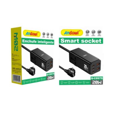 Andowl Πολύπριζο 3 Θύρες Type-C και 2 USB Θύρες Q-CS979 - Smart Socket