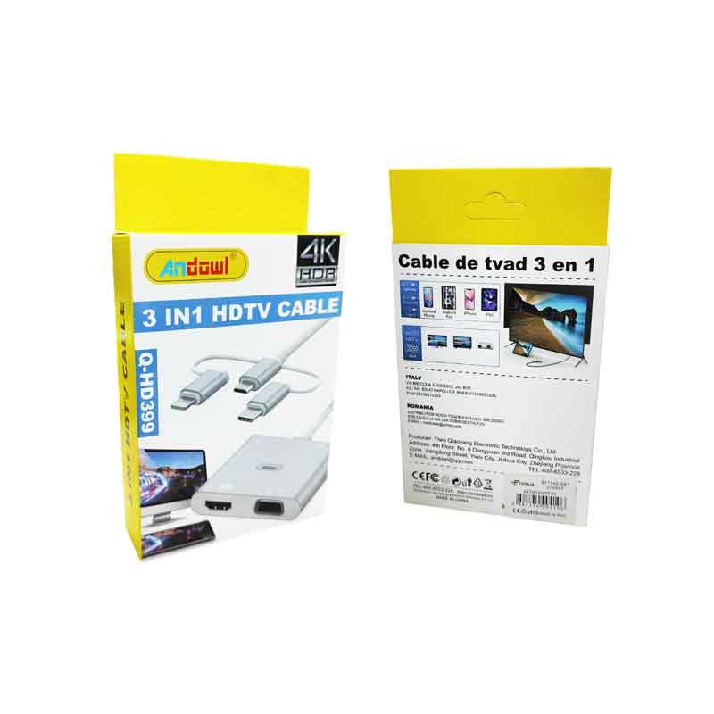 Andowl HDTV Καλώδιο 3 σε 1 Q-HD399 - HDTV Cable