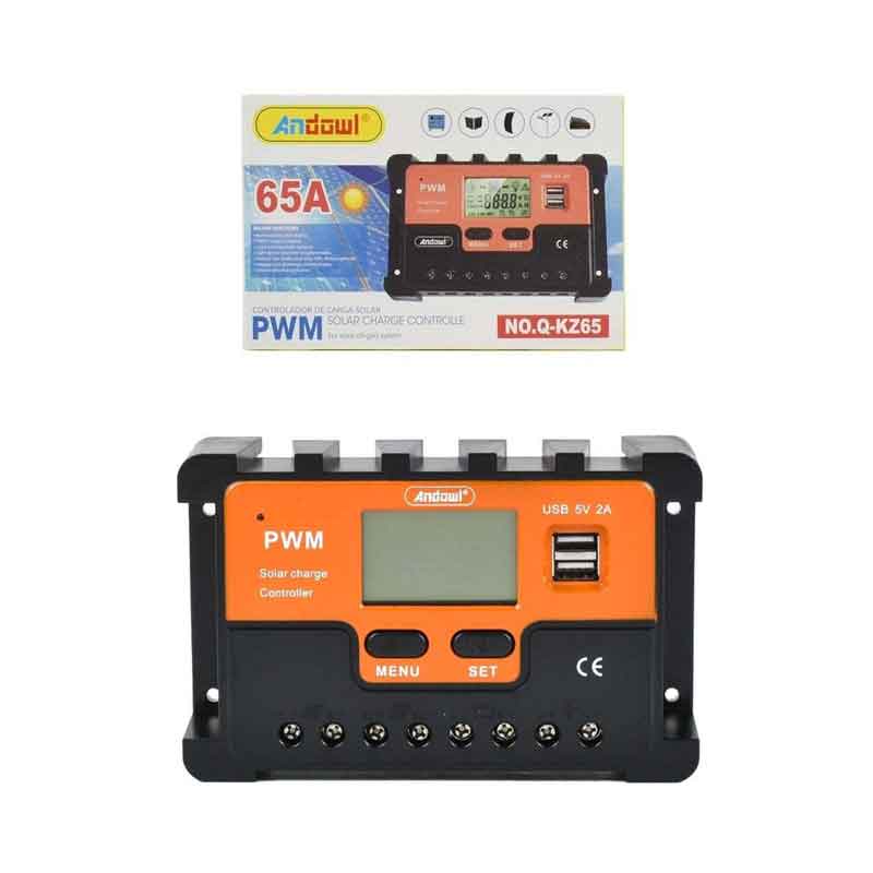 075904-3 Andowl Ρυθμιστής Φόρτισης PWM 24V 65A Q-KZ65 - Solar Charge Controlle