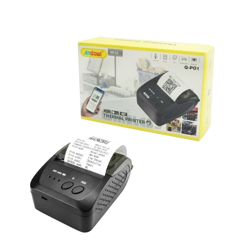 Andowl Θερμικός Εκτυπωτής Αποδείξεων Φορητός Bluetooth Q-PO1 - Thermal Printer Wireless