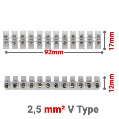 Κλέμμες Σειρά 12 Θέσεων 2,5mm² V Type