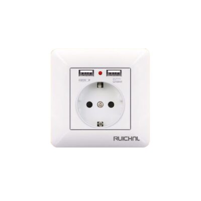 Πρίζα σούκο με 2 θύρες USB - Χωνευτή - 16A - 068509