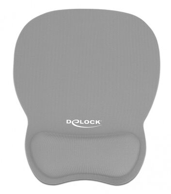 DELOCK Mousepad 12698 με στήριγμα καρπού, 245x206 mm, γκρι