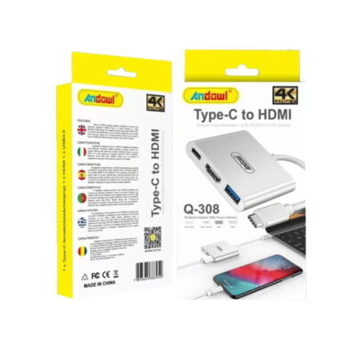 Andowl Type C σε HDMI Αντάπτορας με πολλές Θύρες Q-308 - Type C to HDMI