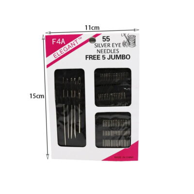 Βελώνες για ράψιμο 55τμχ - Silver eye needles 55pcs