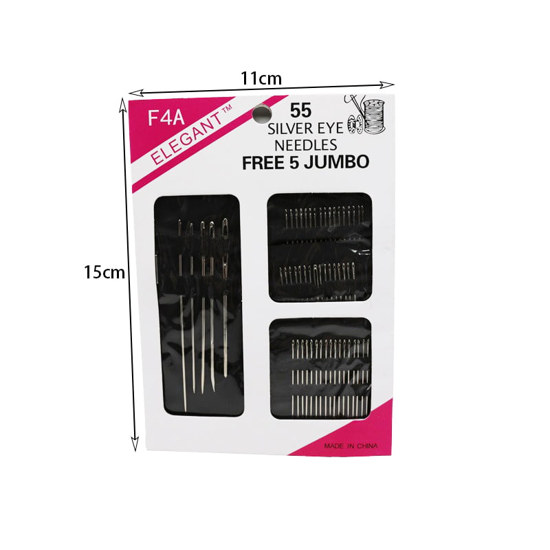 Βελώνες για ράψιμο 55τμχ - Silver eye needles 55pcs