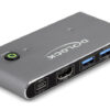 DELOCK HDMI KVM switch 18647 με 4x θύρες USB 5Gbps, 8K/30Hz, γκρι