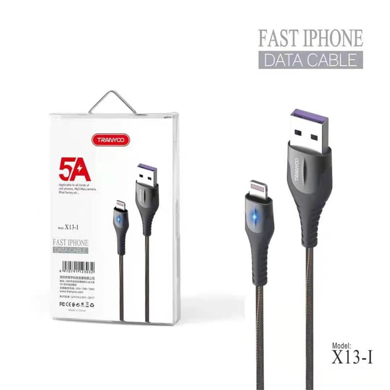 Tranyoo Καλώδιο Δεδομένων Γρήγορης Φόρτισης IPhone 5A  X13-I - Fast data cable
