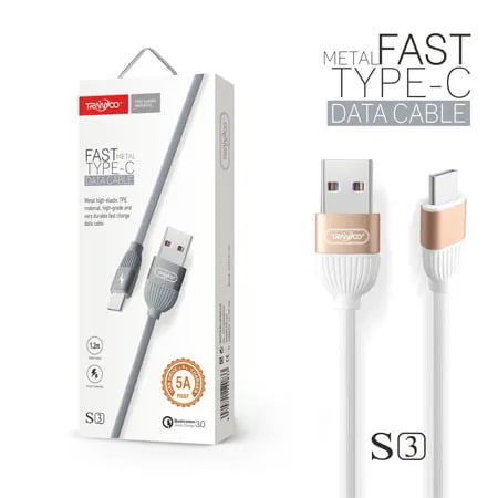 Tranyoo Καλώδιο δεδομένων type-C 5A 1.2m S3-C - Fast charger cable