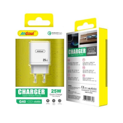 Andowl Φορτιστής Χωρίς Καλώδιο με Θύρα Type-C 25W G40 - Fast charger