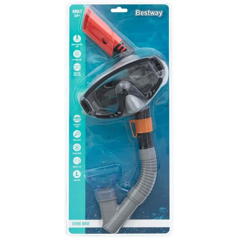 Bestway Σετ Μάσκα Θαλάσσης με Αναπνευστήρα Spark Waveb Παιδική 14+ #24068 - Spark Wave Mask with Snorkel