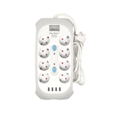 Qiao Sheng  Πολύμπριζο 8 Θέσεων 10Α/250V-2500W 2m NO:3278 - Smart power 8 power socket