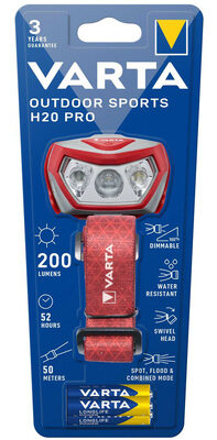 VARTA LED φακός κεφαλής Outdoor Sports H20 Pro, 200lm, IPX4, κόκκινος
