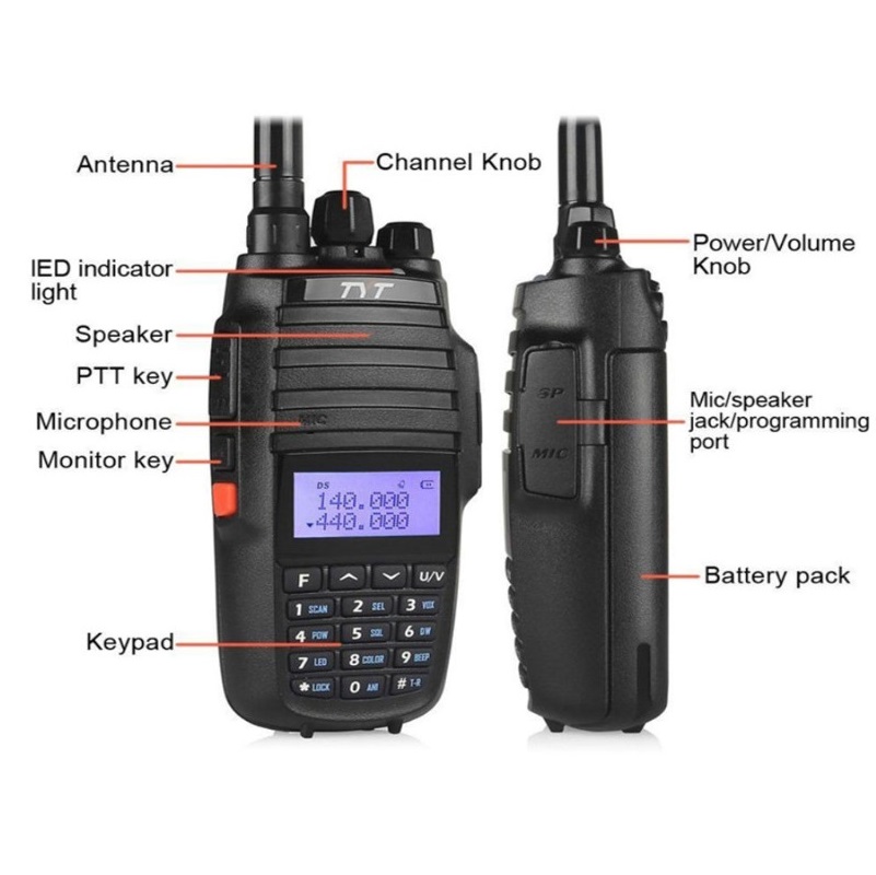 Φορητός πομποδέκτης - UHF/VHF – 10W – UV-8000D – TYT - 480002