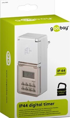 GOOBAY ψηφιακός χρονοδιακόπτης ρεύματος 51301, IP44, λευκός