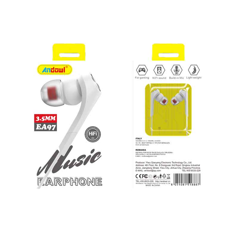 Andowl Ενσύρματα Ακουστικά με AUX 3.5mm EA97 - Earphone