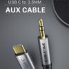 CABLETIME καλώδιο USB-C σε 3.5mm CT-CMAUDIO, AUX, 1.8m, μαύρο