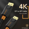 CABLETIME καλώδιο DisplayPort CT-01G, 4K/60Hz, 1m, μαύρο