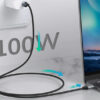 CABLETIME καλώδιο USB-C CMCM100W, 100W PD, 480Mbps, 1.5m, μαύρο