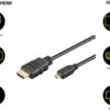 GOOBAY καλώδιο micro HDMI σε HDMI 53787 με Ethernet, 4K/60Hz, 5m, μαύρο