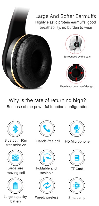 Ασύρματα ακουστικά - Headphones - Τ5 - 540054 - Dark Blue