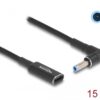 DELOCK καλώδιο τροφοδοσίας 60031, USB-C σε HP 4.5x3.0mm, 15cm, μαύρο