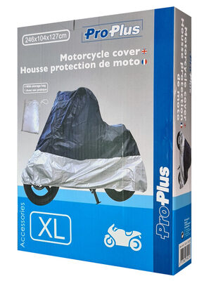PROPLUS κουκούλα μηχανής 610257 με θήκη, XL 246x104x127cm, μπλε/ασημί