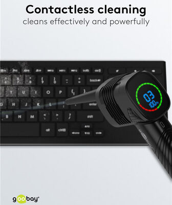 GOOBAY ηλεκτρικό air duster 61667, LED οθόνη, 46.8W, 2000mAh, μαύρο