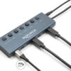 DELOCK USB-C hub 63410 με διακόπτες, 7x θυρών, 5Gbps, 20W, USB-C σύνδεση, μπλε