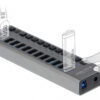 DELOCK USB hub 63738 με διακόπτες, 13x θυρών, 5Gbps, γκρι