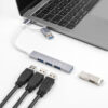 DELOCK USB hub 64214, 4x θυρών, 5Gbps, USB & USB-C σύνδεση, γκρι