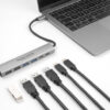 DELOCK USB hub 64232, 6x θυρών, 10Gbps, USB-C σύνδεση, γκρι