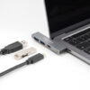 DELOCK USB hub 64275, 3x θυρών, 5Gbps, USB-C σύνδεση, γκρι