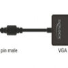 DELOCK αντάπτορας HDMI σε VGA 65512, 1080p, μαύρος