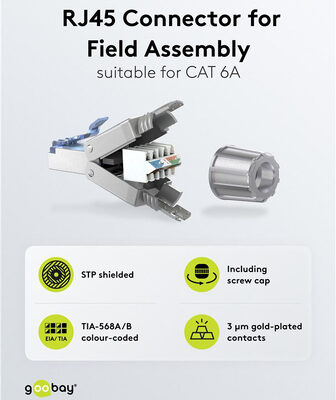 GOOBAY βύσμα RJ45 65939, CAT 6A STP, tool-free, ασημί