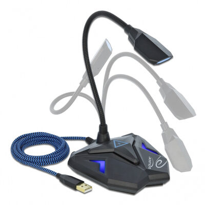 DELOCK Gaming μικρόφωνο 66330, omnidirectional, με mute, USB