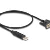 DELOCK καλώδιο USB σε RS-232 66461, 921.6Kbps, 50cm, μαύρο