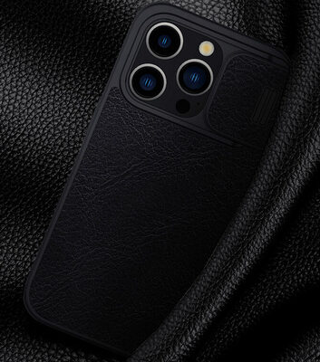 NILLKIN θήκη Qin Pro για iPhone 15 Pro Max, δερμάτινη, μαύρη