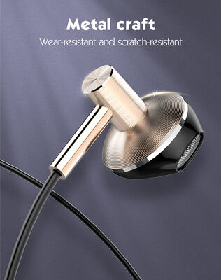 LDNIO earphones με μικρόφωνο HP09, 3.5mm σύνδεση, Φ13mm, 1.2m, ροζ χρυσό