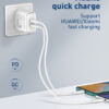 LDNIO καλώδιο USB-C σε USB-C LC611C, 65W PD, 1m, λευκό