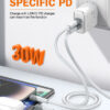 LDNIO καλώδιο Lightning σε USB-C LC602I, 30W PD, 2m, γκρι