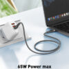 LDNIO καλώδιο USB-C σε USB-C LC861C, 65W PD, 1m, γκρι