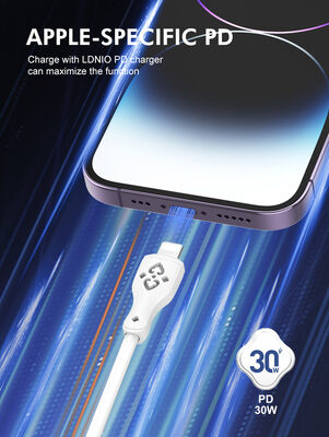 LDNIO καλώδιο Lightning σε USB-C LC811I, 30W PD, 1m, γκρι